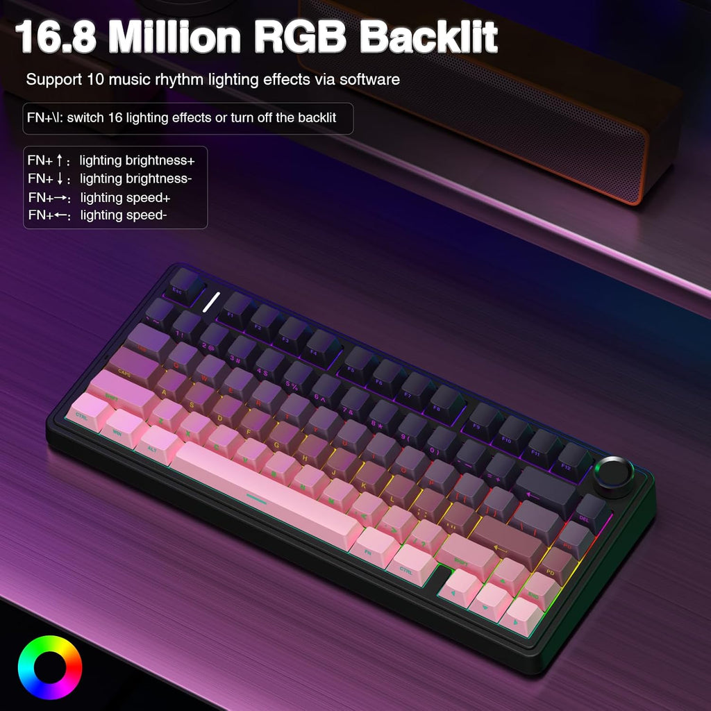 Teclado mecánico inalámbrico AULA F75 Pro, teclado personalizado in...