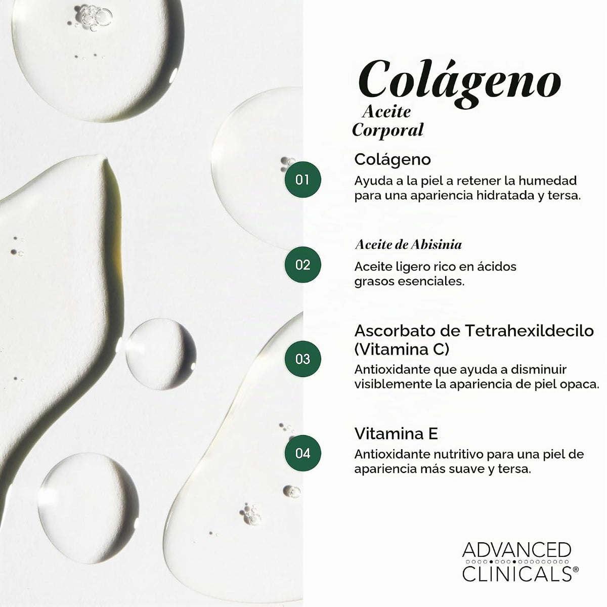 Advanced Clinicals Aceite de Colágeno Hidratante para Cuerpo y Desp...