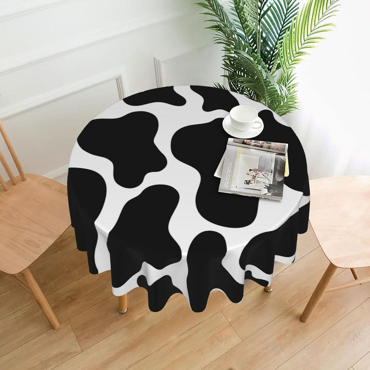 KTLYSMDX Mantel redondo de vaca Stria de 60 pulgadas, tela decorati...