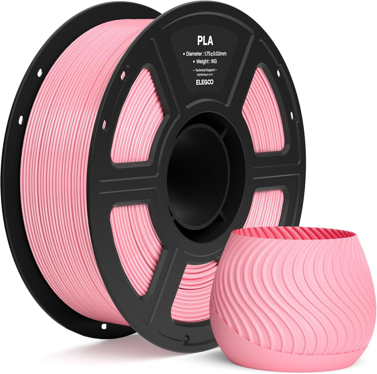 ELEGOO Filamento PLA 1.75mm Rosa 1KG, Filamento para Impresora 3D c...