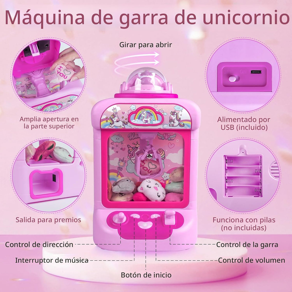 Máquina de garras Marlrin para niños, mini máquina expendedora de j...