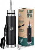 Tuma Tu Mate Listo Automate - Botella aislada Auto Mate con boquilla | Sistema de autoservicio Fluvion para yerba Mate | Dos regalos | Acero inoxidable de 16.9 onzas líquidas