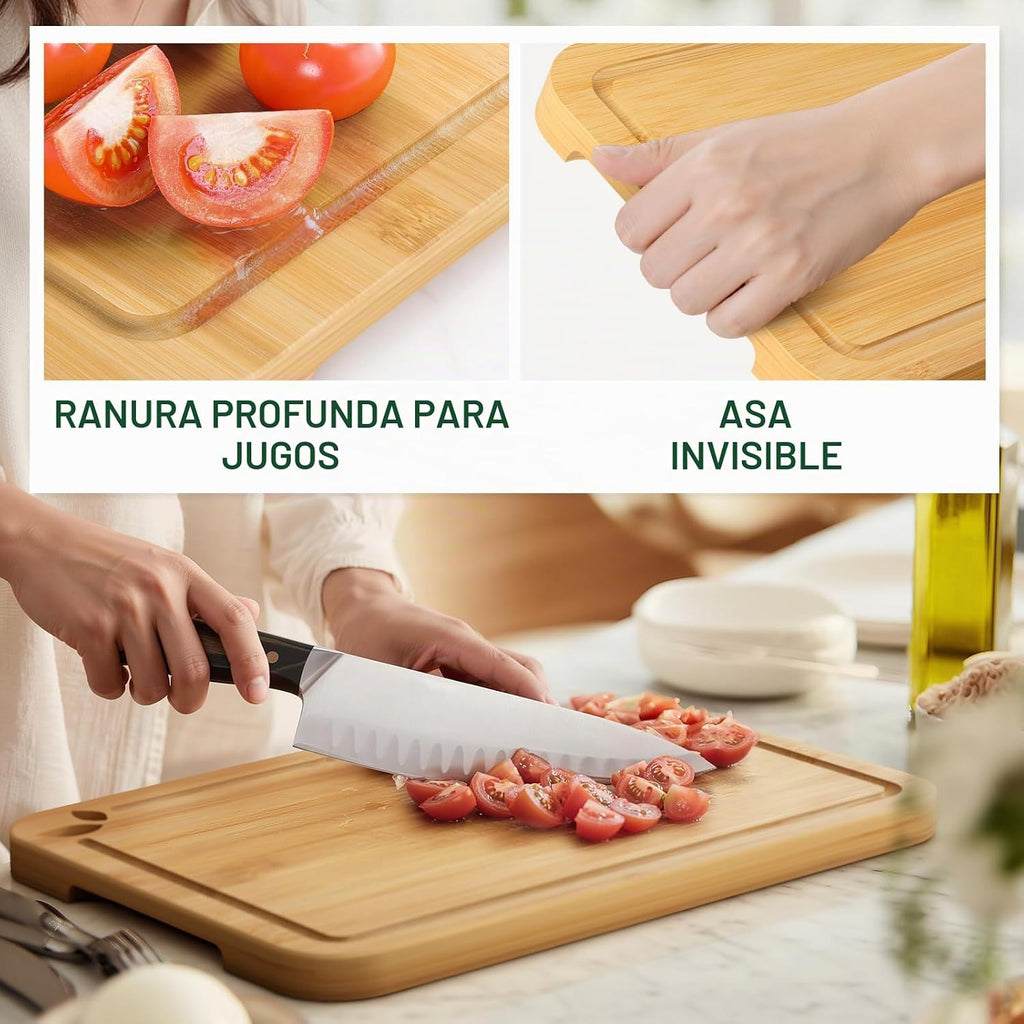 Toolola Tablas de cortar de bambú de 11 x 7.5 pulgadas para cocina...