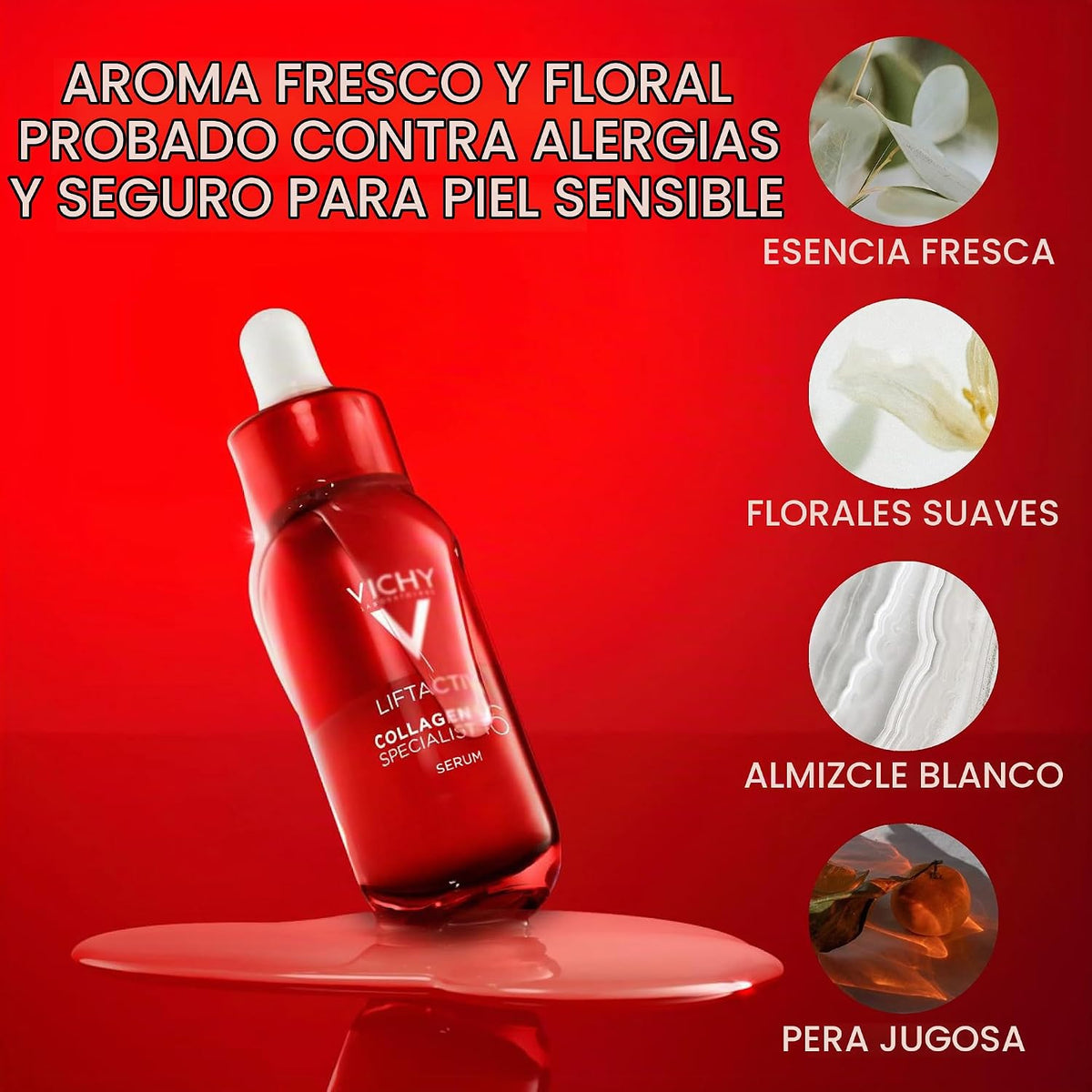 Vichy LiftActiv Collagen Specialist 16 - Suero facial de péptido de...