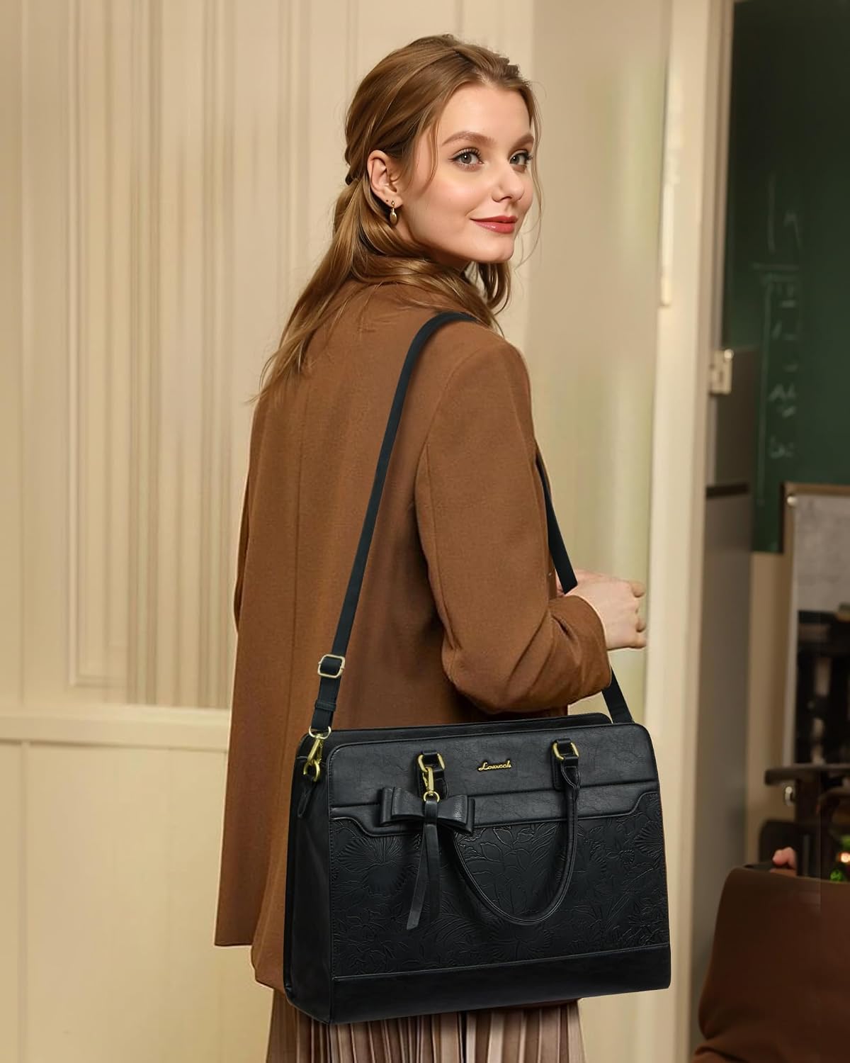 LOVEVOOK Bolsa de mano para computadora portátil para mujer, bolsa...
