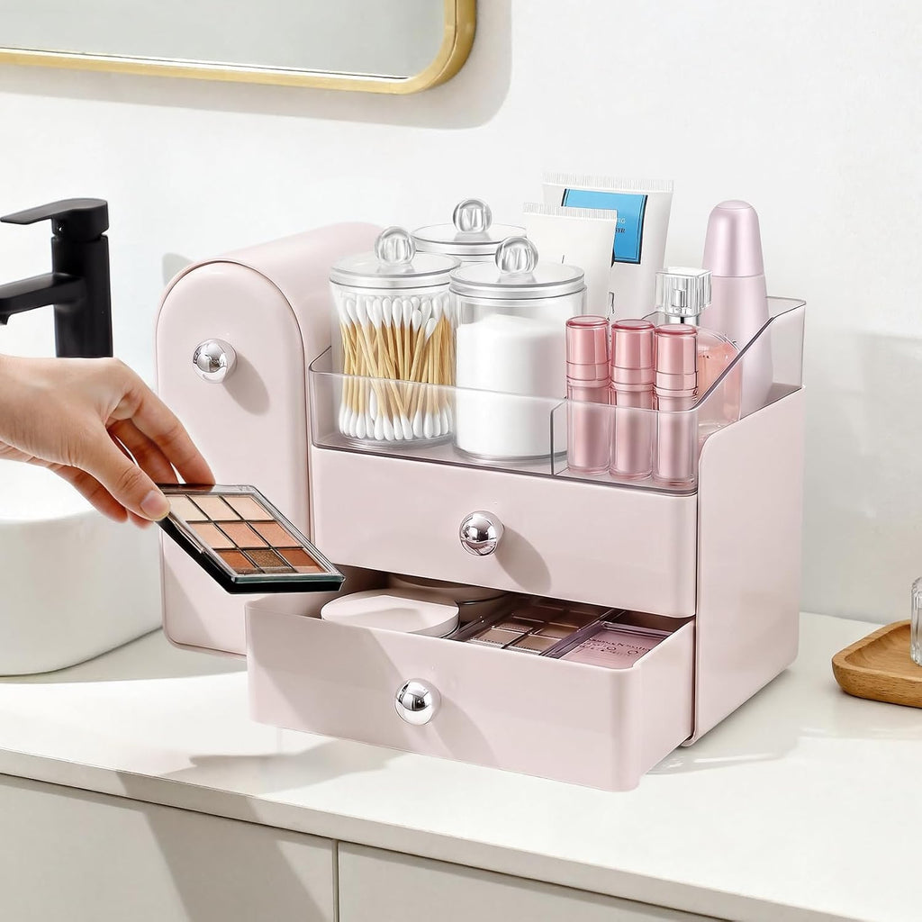 TRQWRO Organizador de maquillaje con soporte para brochas de maquil...