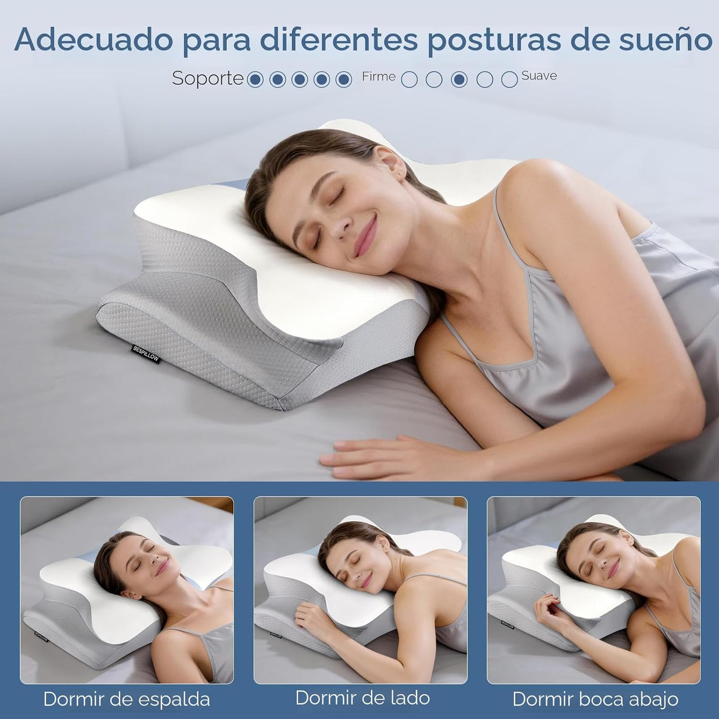 Almohada cervical para aliviar el dolor de cuello, almohada ergonóm...