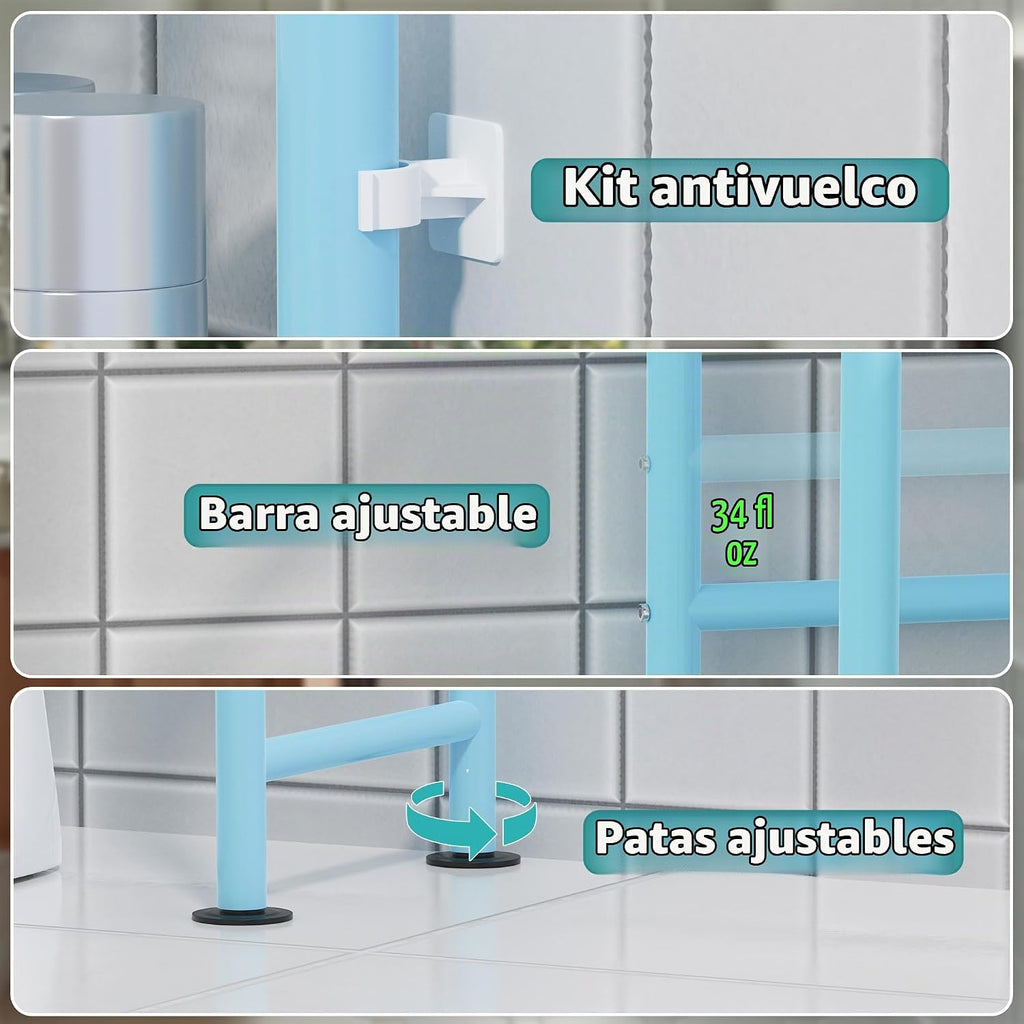 AriseWork - Almacenamiento de inodoro de 3 niveles, antipunta, 64 p...