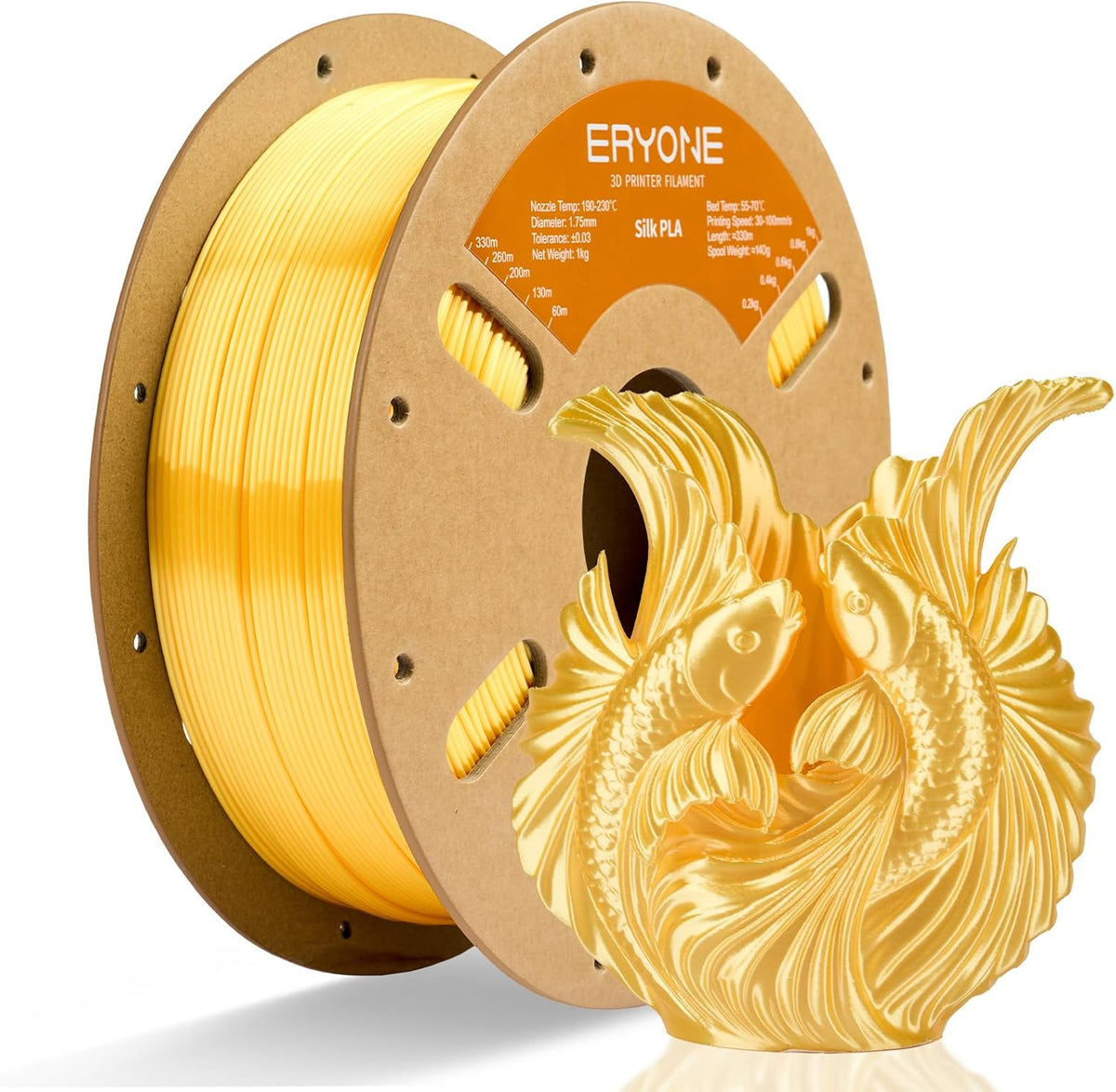 ERYONE Filamento PLA de seda para impresora 3D de 0.069 in +\/- 0.0...