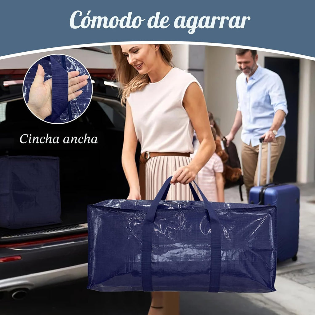 Paquete de 6 bolsas de mudanza grandes extra resistentes con cremal...