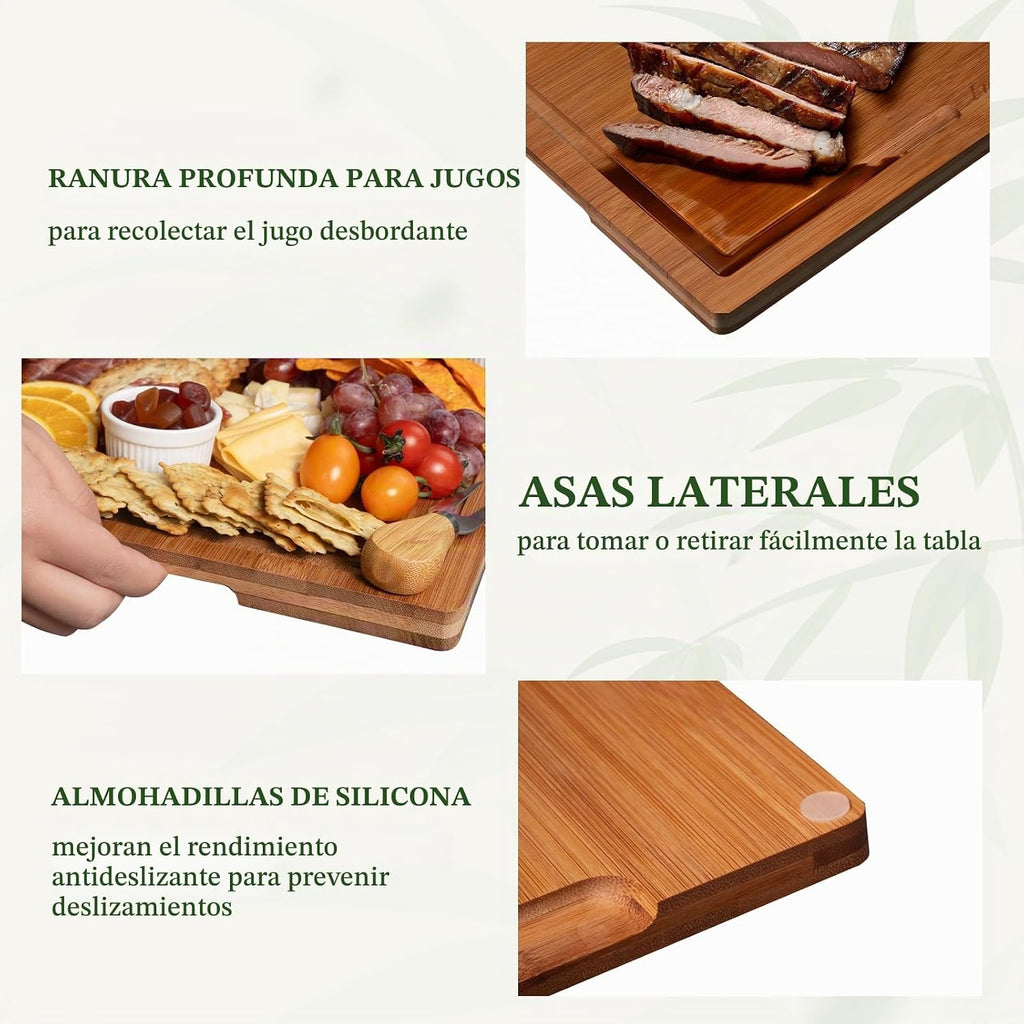 Juego de tablas de cortar de bambú Empune, tablas de cortar de made...
