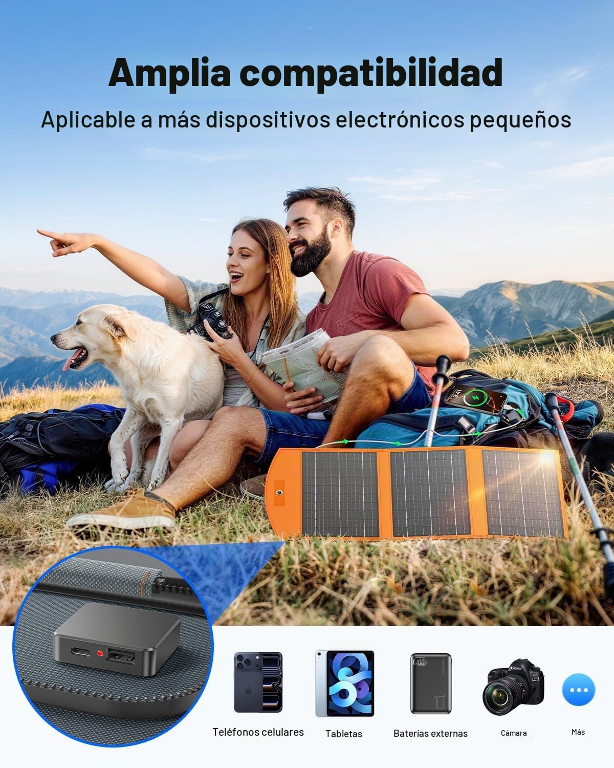 SOLUPUP Paneles Solares 30W Portátiles Plegables Cargador Solar con...
