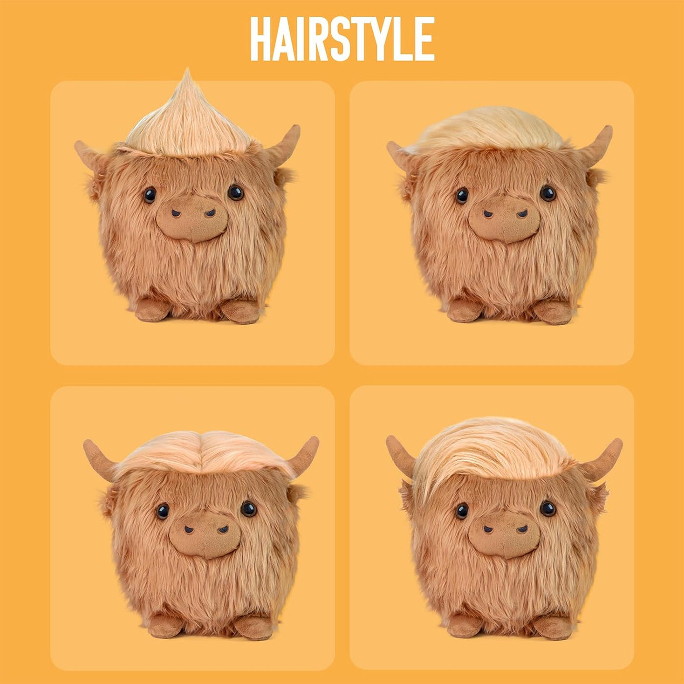 Highland Cow - Animal de peluche, 14 pulgadas, linda muñeca redonda...