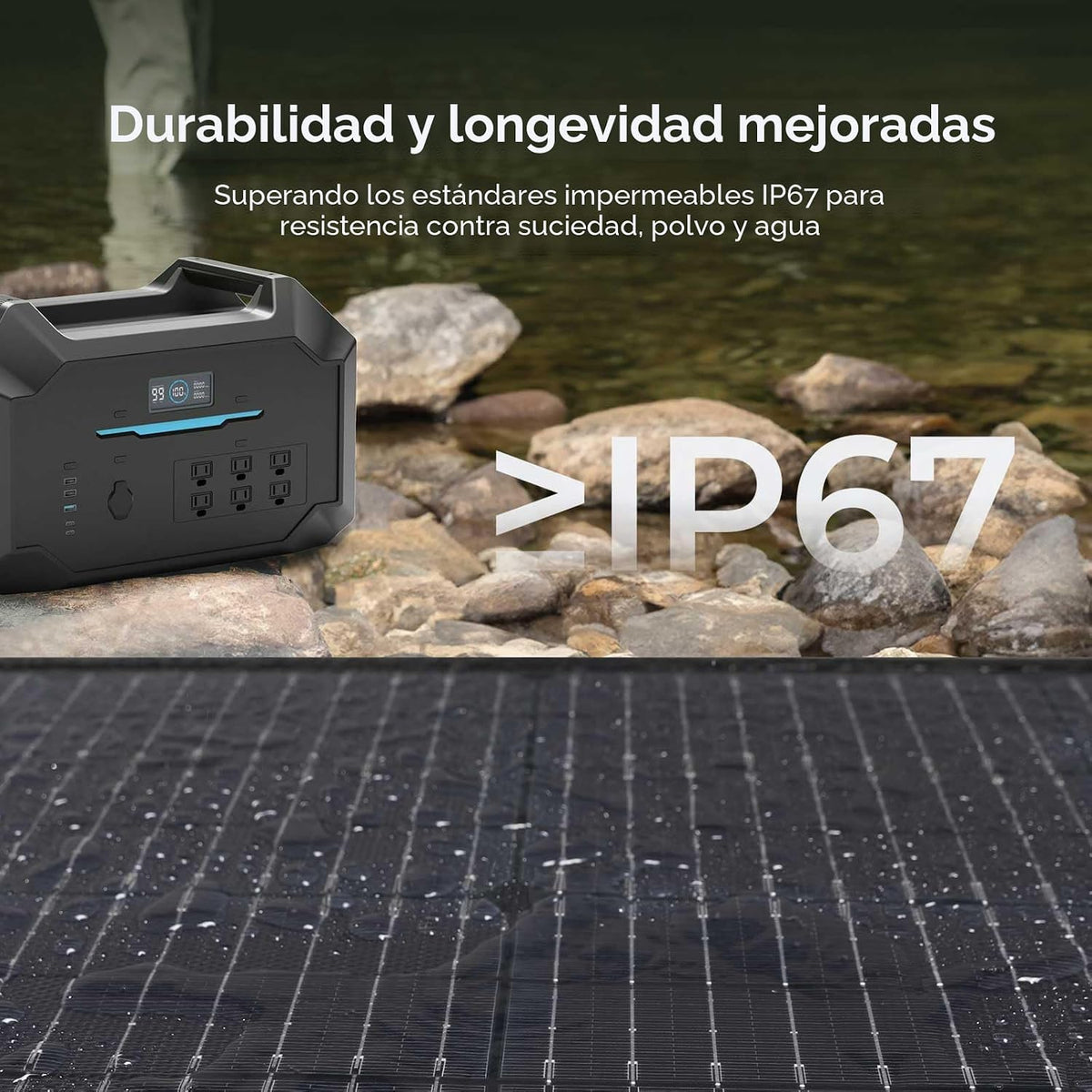 Panel solar portátil Renogy de 400 W, materiales de primera calidad...