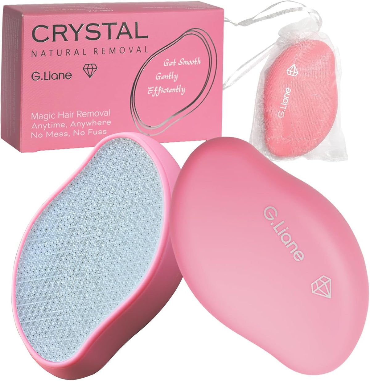 G.Liane - Borrador de pelo de cristal, removedor de pelo (rosa rosa...