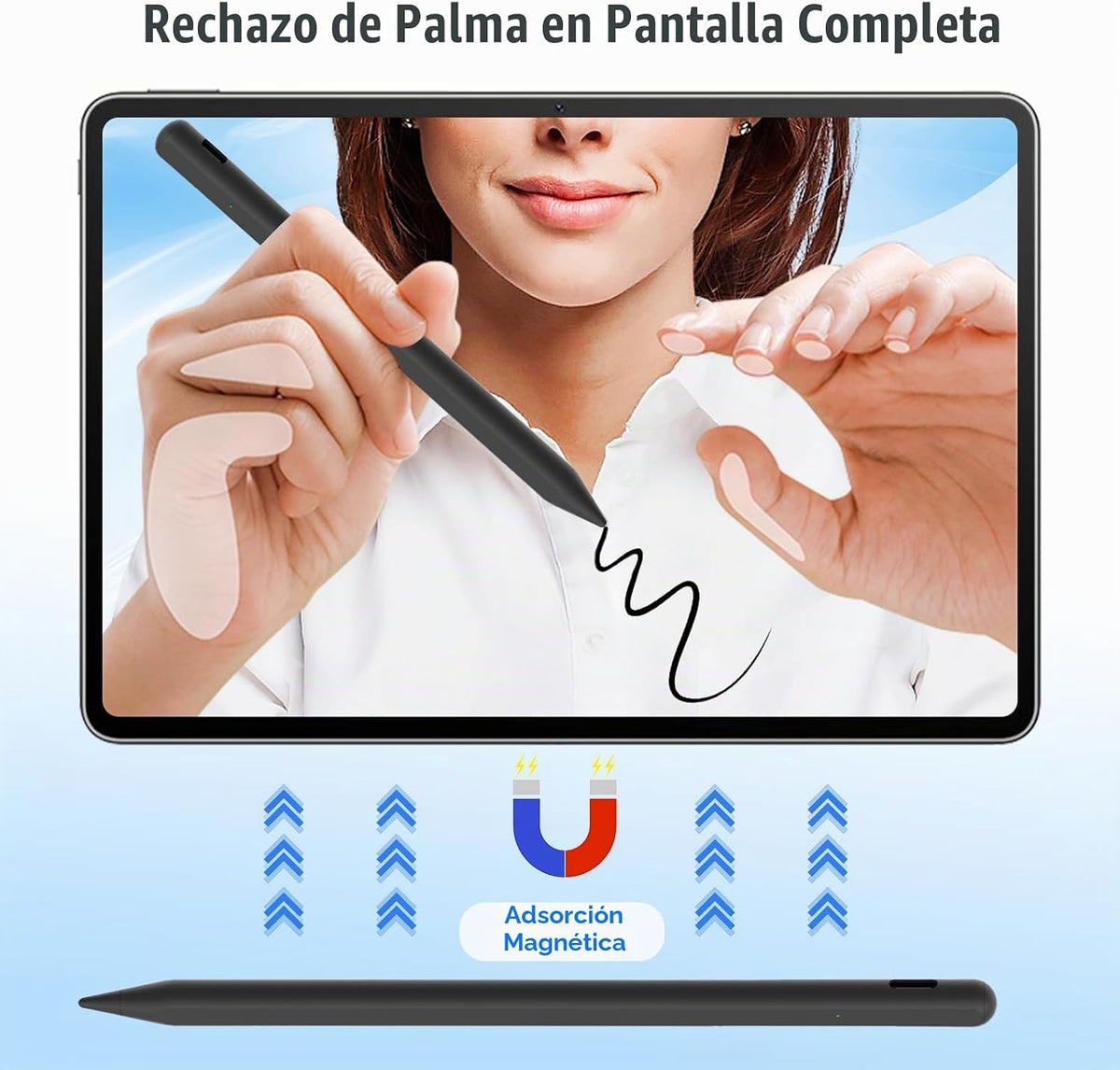 Lápiz óptico para iPad 2018-2026, USB C de 8 minutos, 3 veces carga...