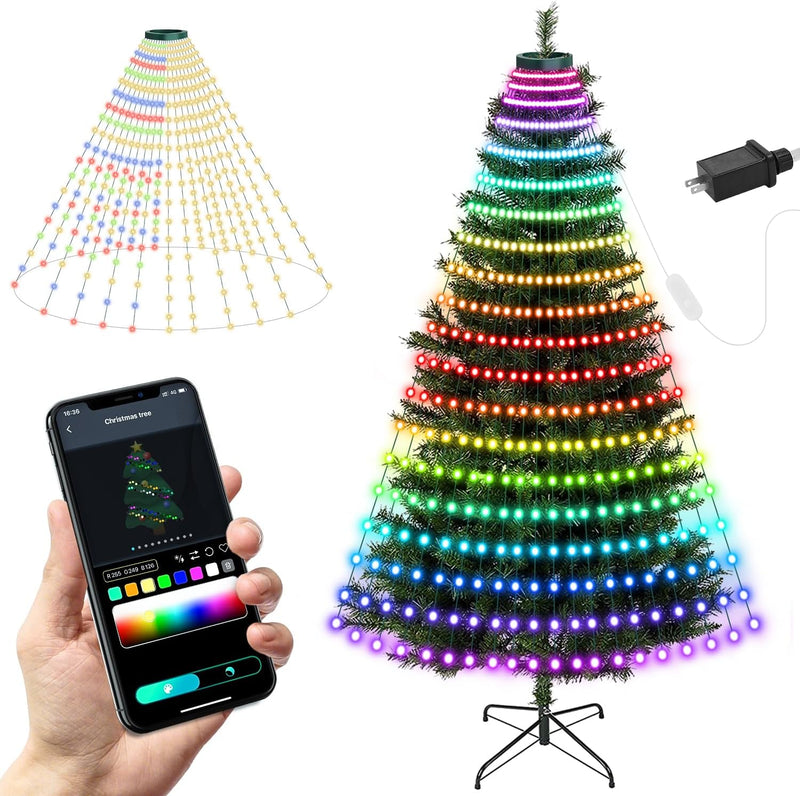 2win2buy - Cadenas de luces para árbol de Navidad con aplicación in...