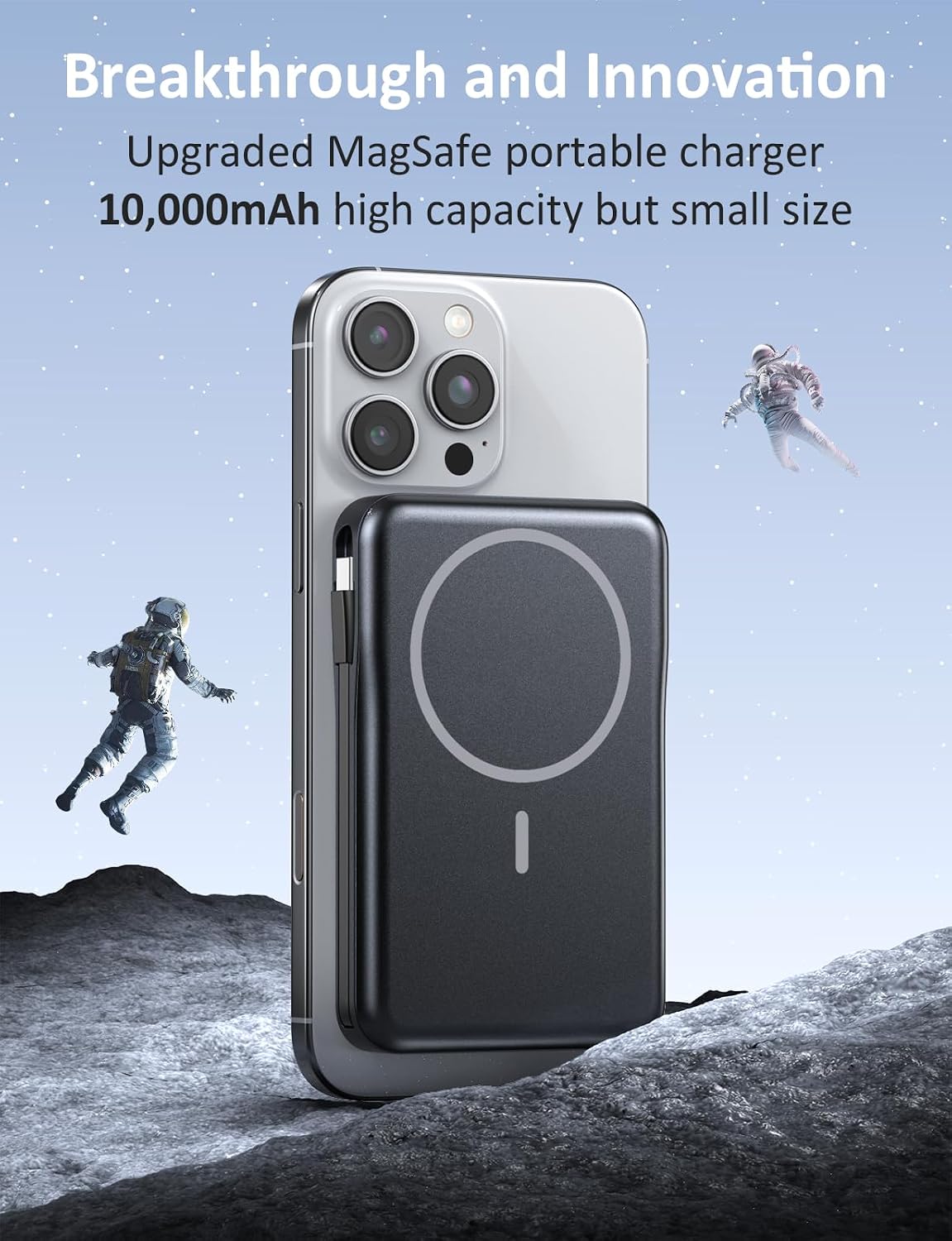 Cargador portátil magnético 10000mAh, banco de energía 20W con cabl...