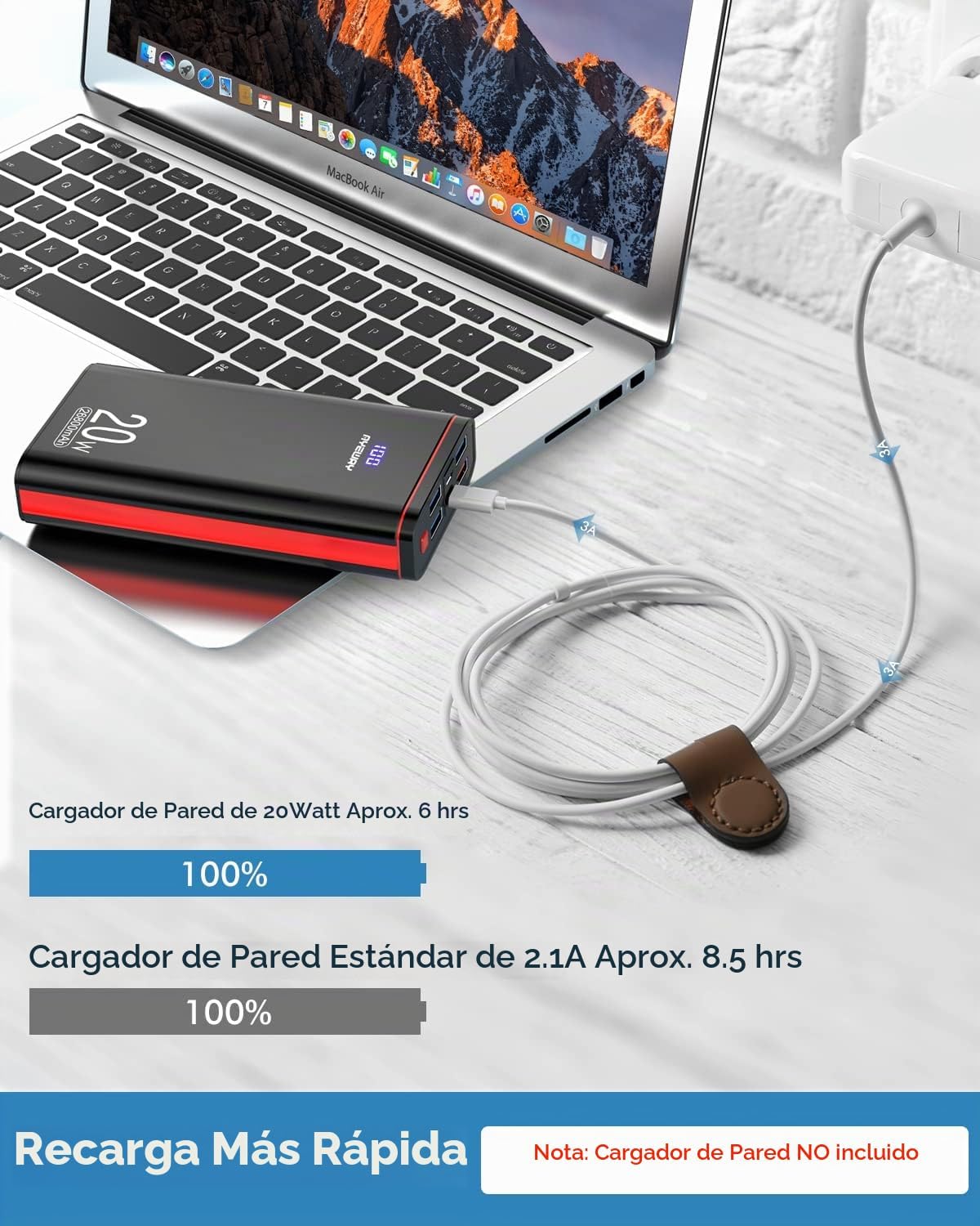 Ayeway Batería de carga rápida Cargador portátil de 26800 mAh con 5...