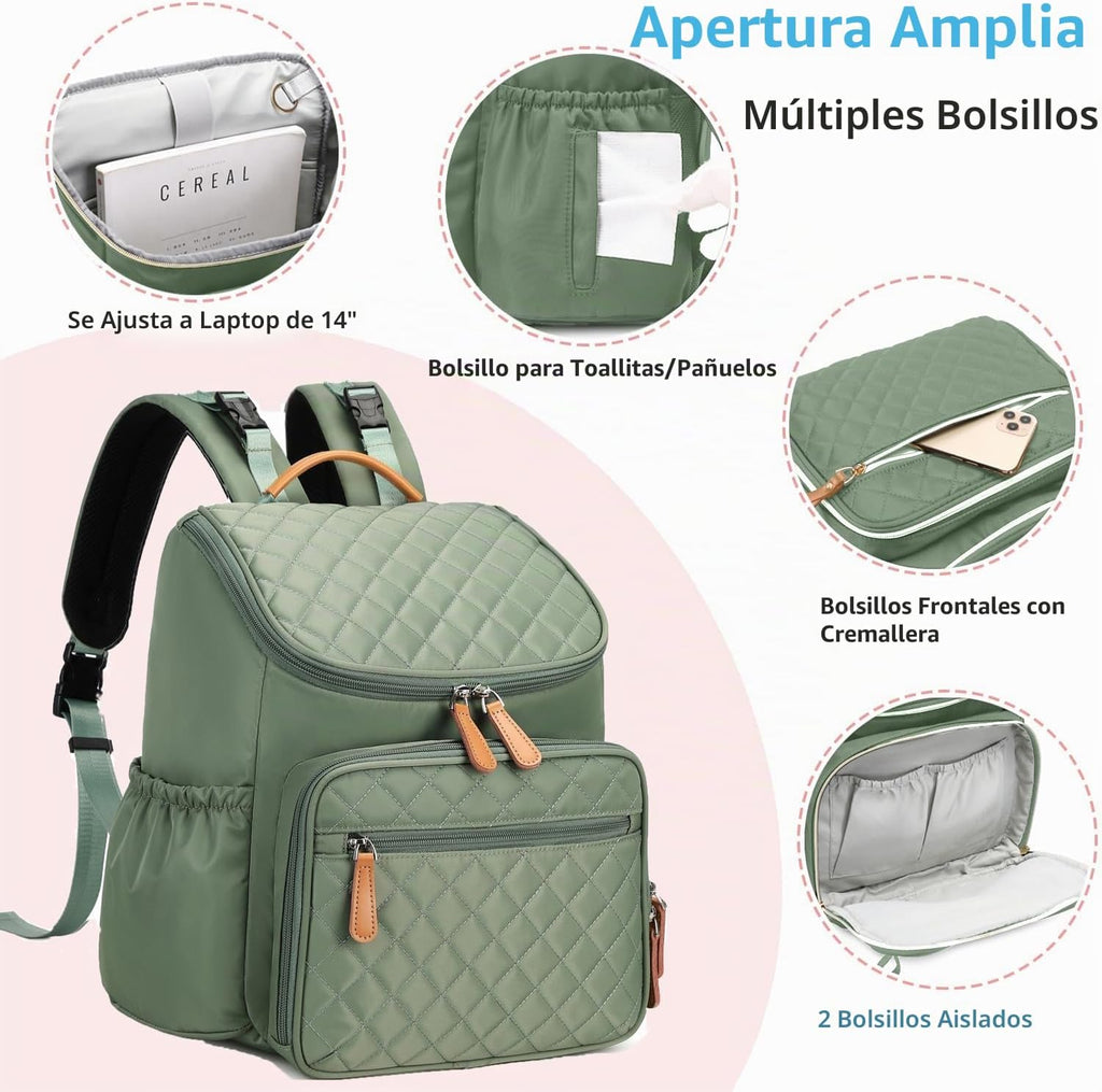 LORADI Mochila ligera para pañales, mediana | Clips para cochecito,...