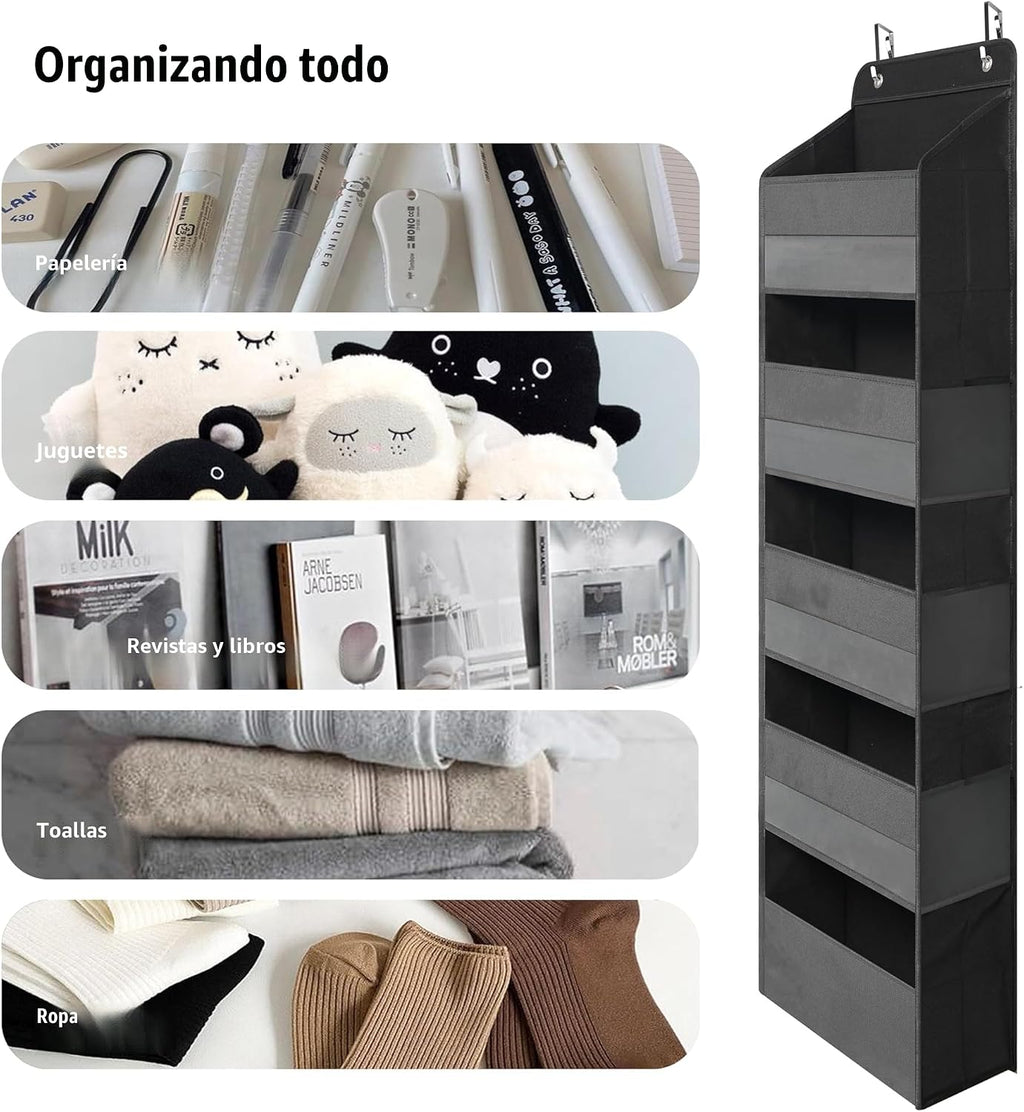 TYMENSH Organizador para colgar sobre puerta con 5 bolsillos grande...