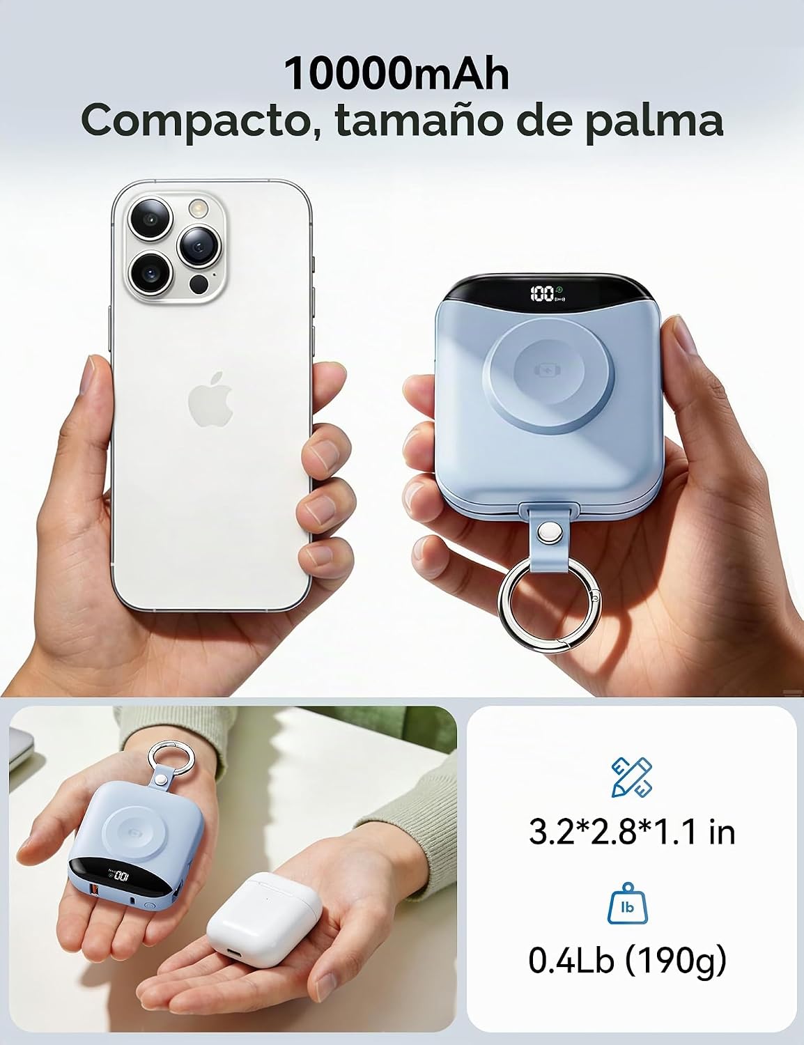 BLJIB Cargador portátil 10000mAh 22.5W Banco de energía incorporado...