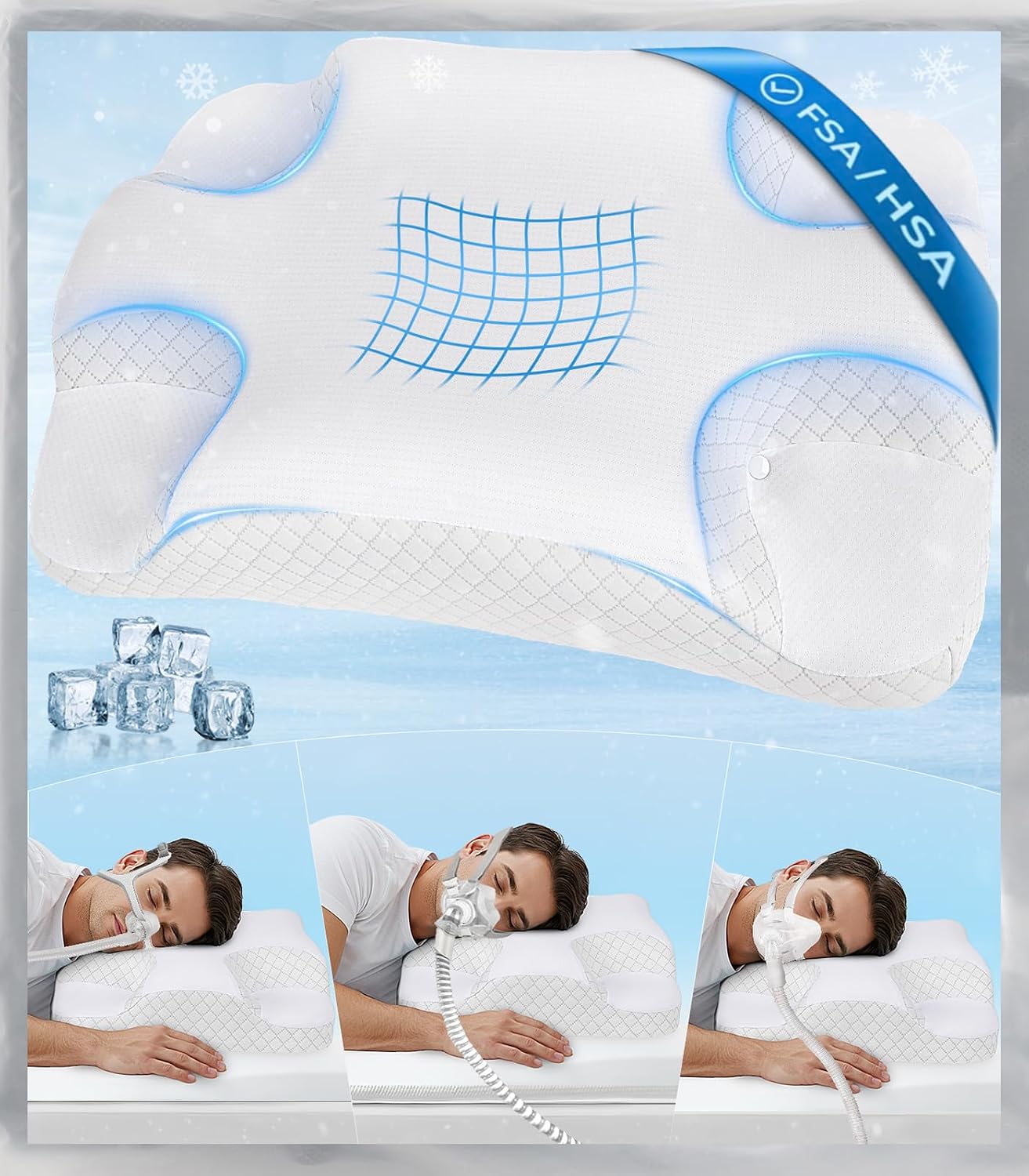 Almohada IKSTAR para sueño profundo CPAP para dormir de lado para t...
