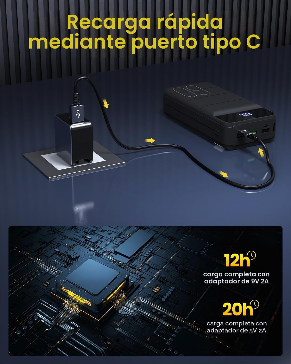 Banco portátil 60000mAh, banco de batería, cargador de teléfono por...