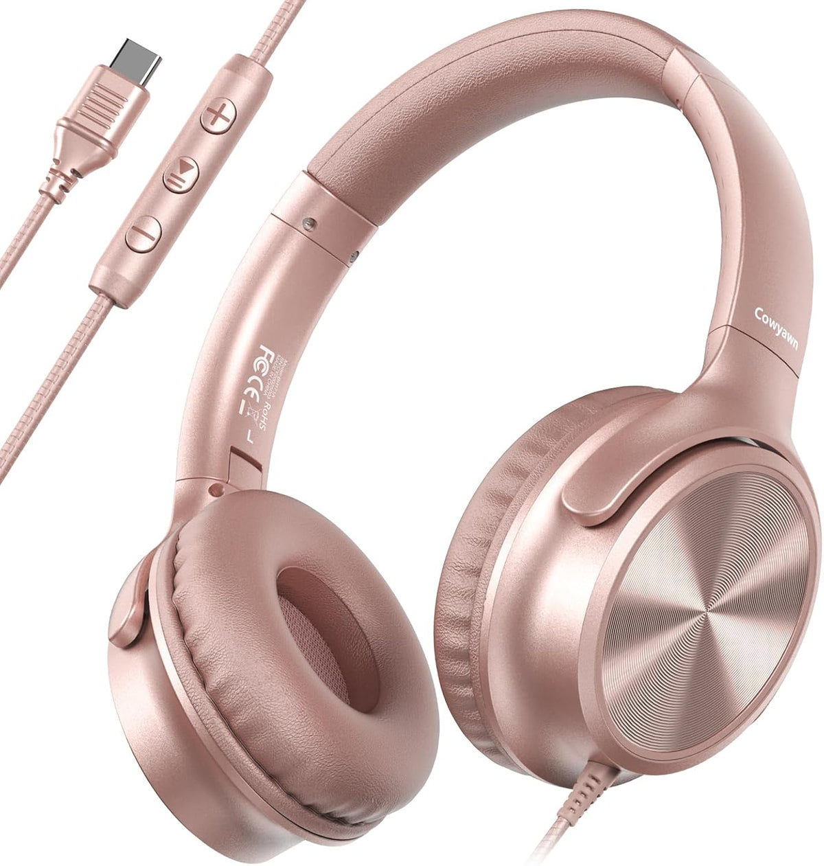 Cowyawn Auriculares USB C con cable, auriculares USB C con cable co...