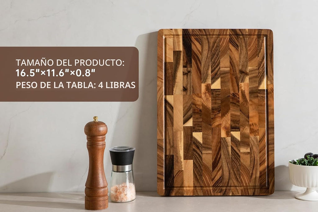 THETCHRY Tablas de cortar de madera de nogal para cocina, tabla de...