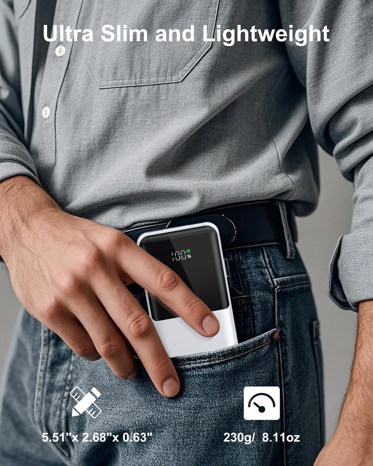 Szfakuer Cargador portátil, banco de energía delgado de 10000 mAh,...