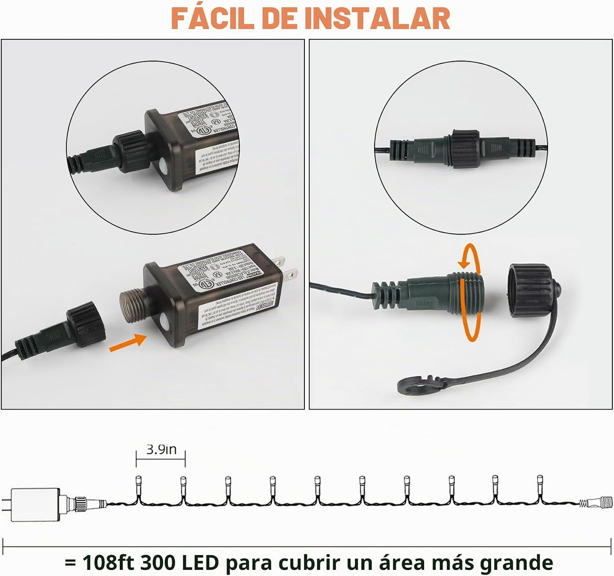 Chuya - Luces de Halloween para interiores y exteriores, 300 luces...