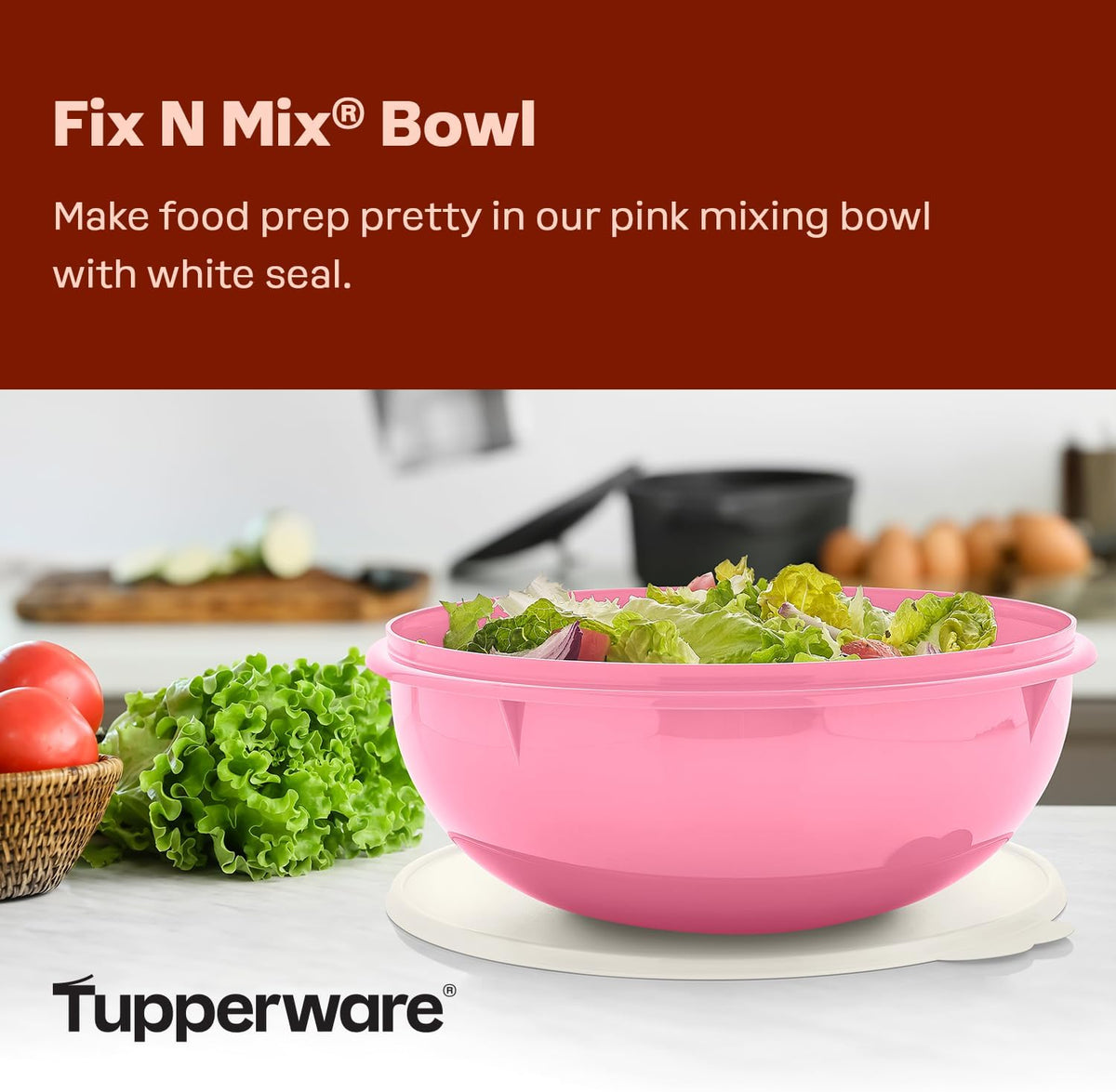 Tupperware Fix-N-Mix - Tazón para mezclar de 1.7 galones con tapa,...