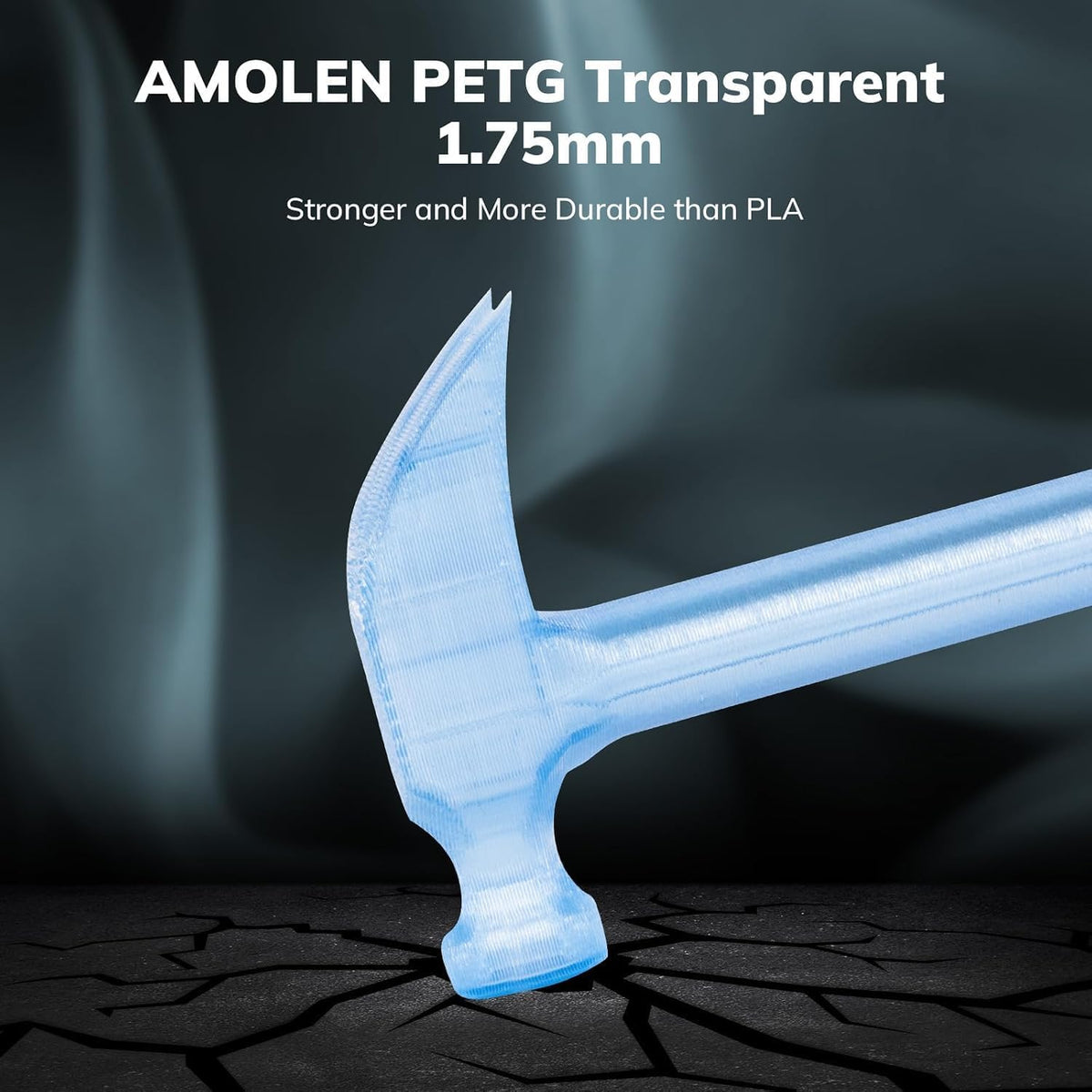 AMOLEN Paquete de filamento transparente para impresora 3D PETG de...