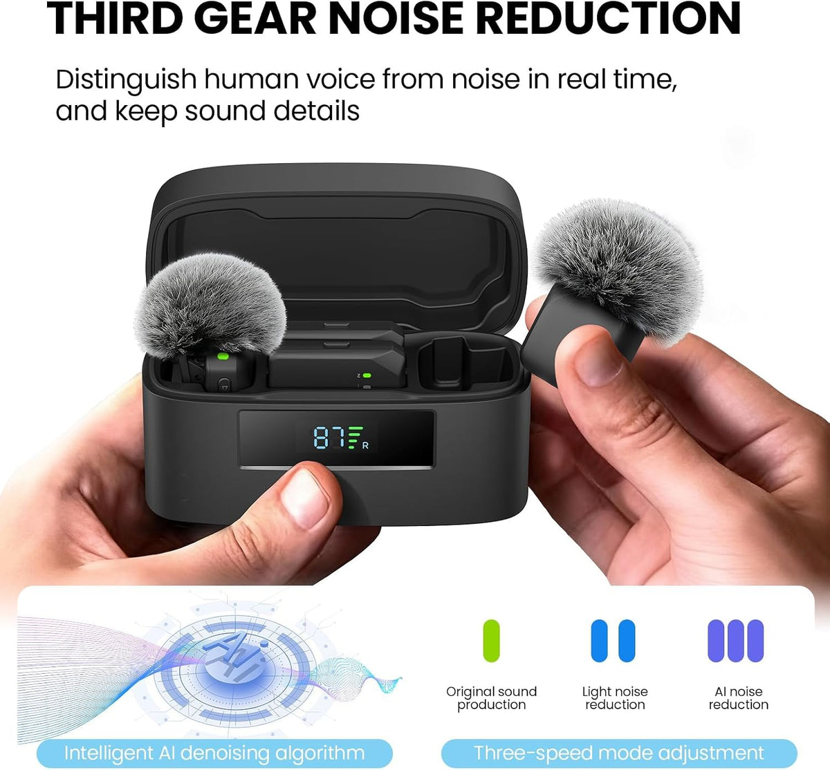 Micrófono Lavalier inalámbrico para iPhone y Android Mini micrófono...