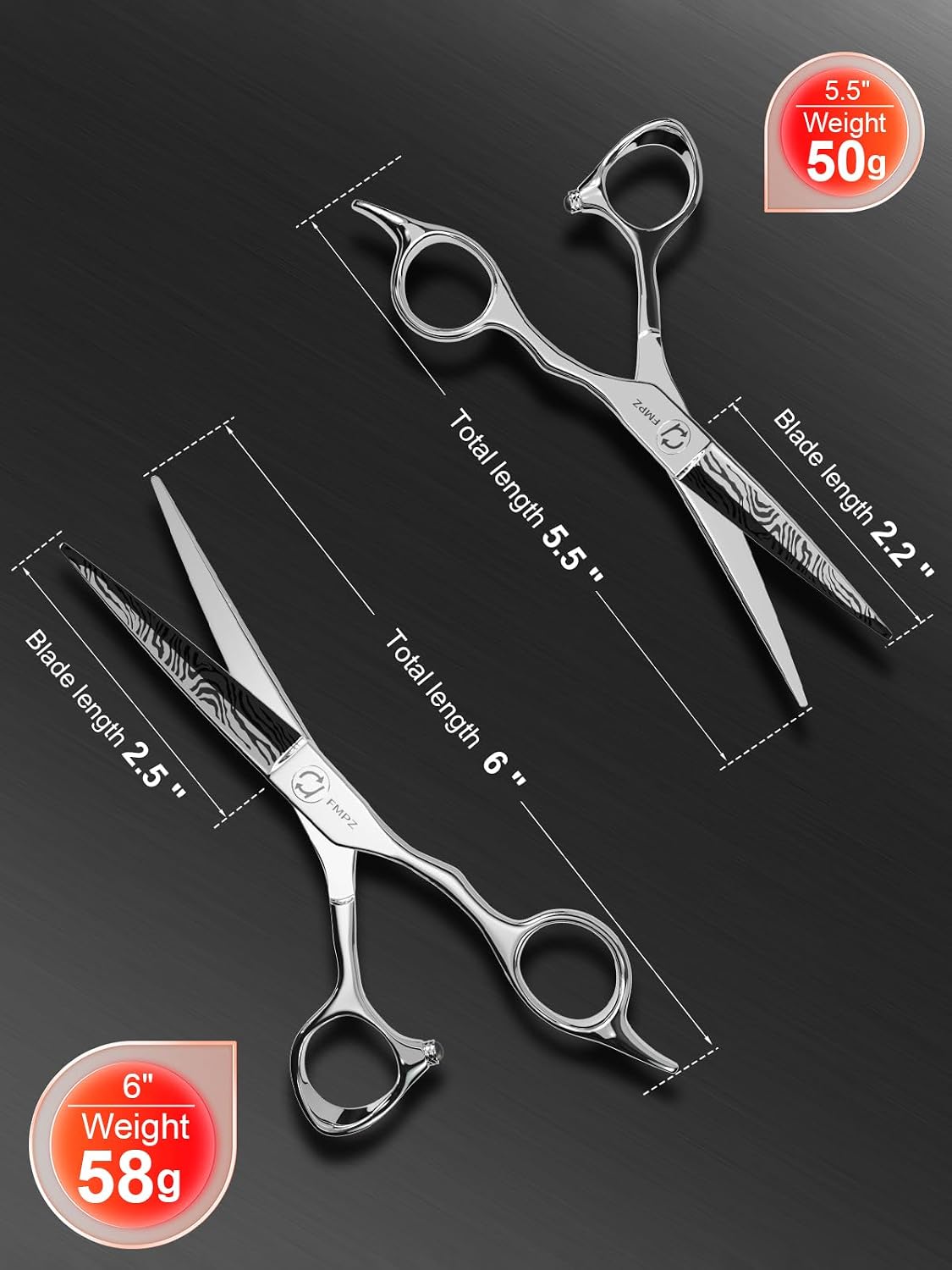 Tijeras de corte de cabello profesionales, tijeras de peluquero de...