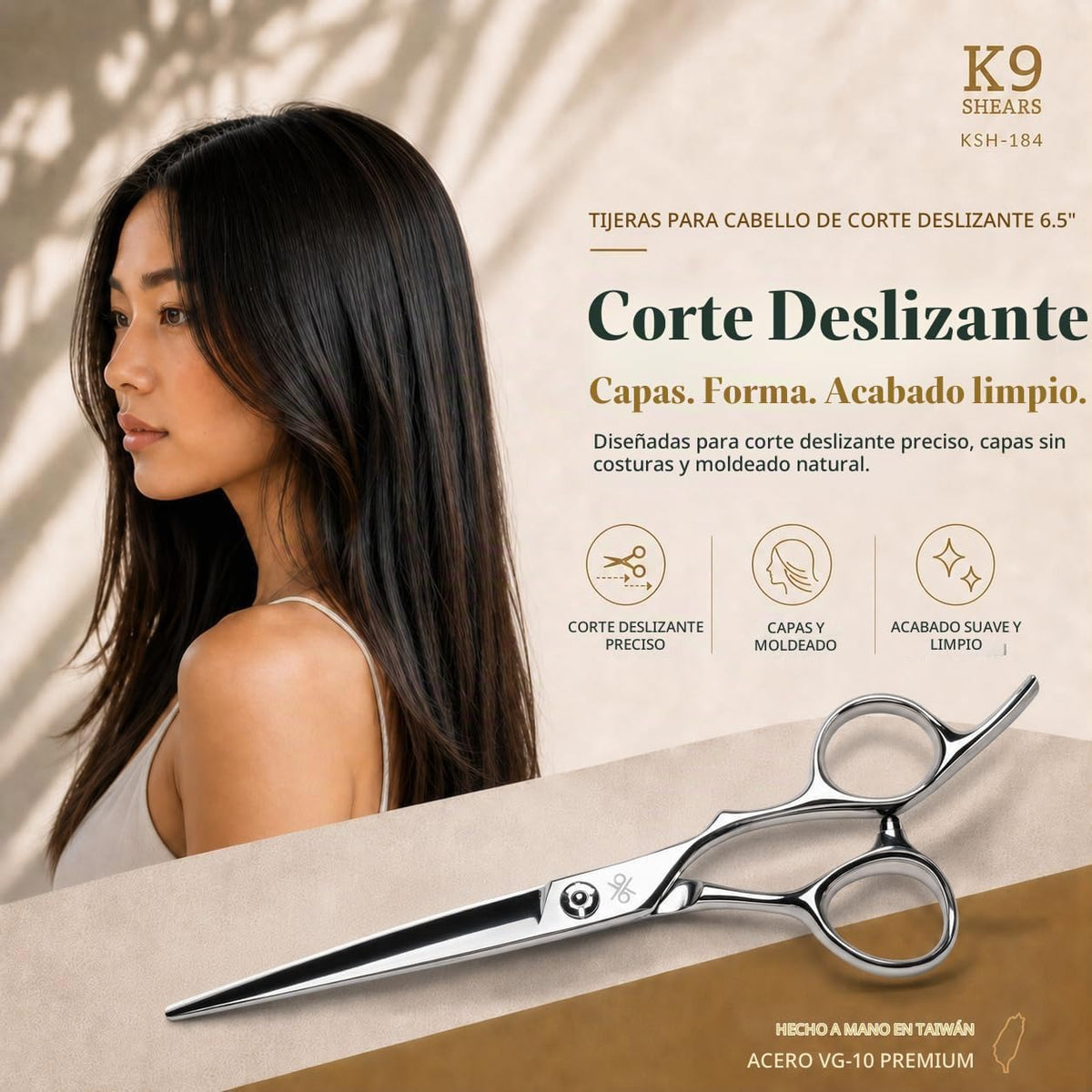 K9 - Tijeras profesionales grandes para el cabello de 6.5 pulgadas,...