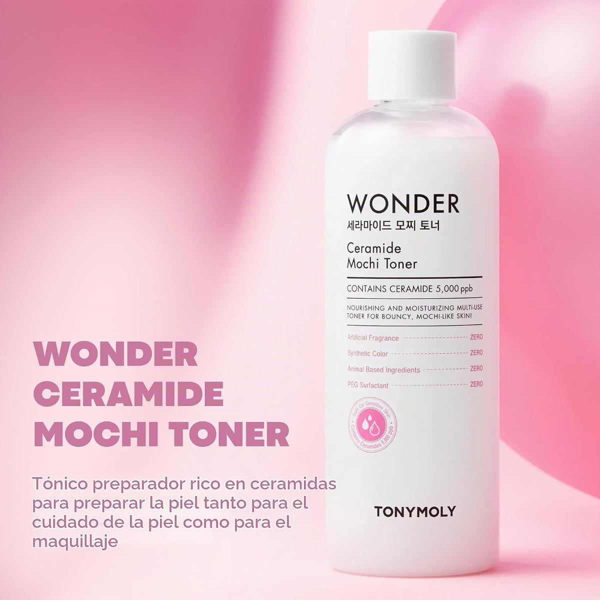 TONYMOLY Wonder Ceramide Mochi Toner Set - Ácido hialurónico, repar...