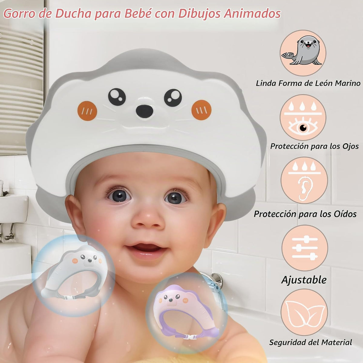Gorro de baby shower, protector para baby shower, gorro de ducha pa...