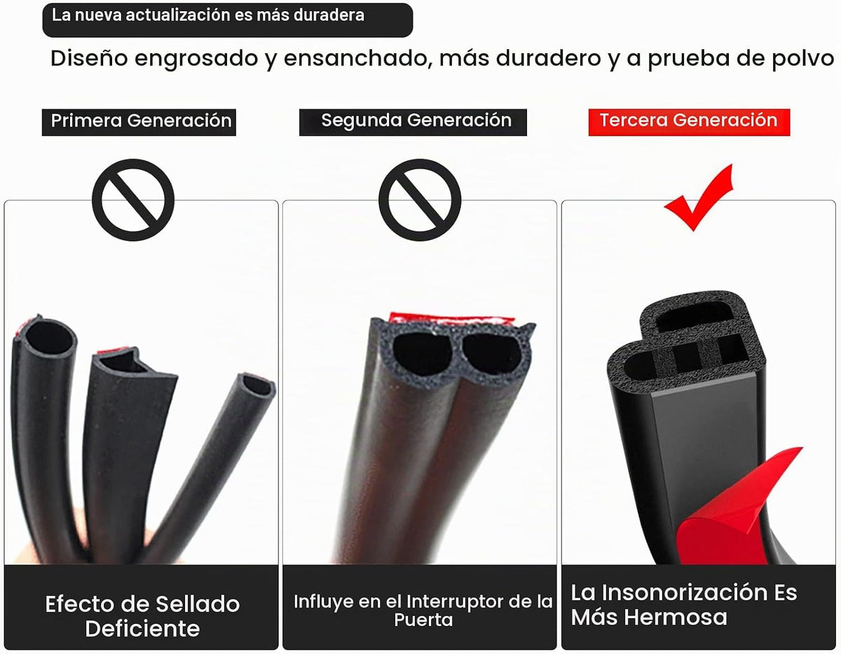 DOTAATDW Tira de Sellado para Puerta de Coche Burlete Automotriz de...