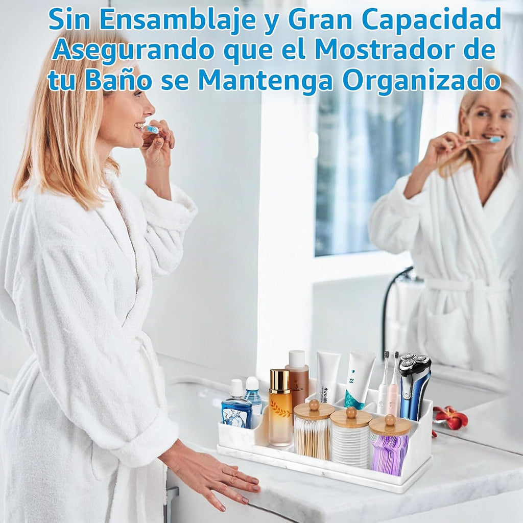 Organizador de mostrador de baño, soportes de silicona blanca para...