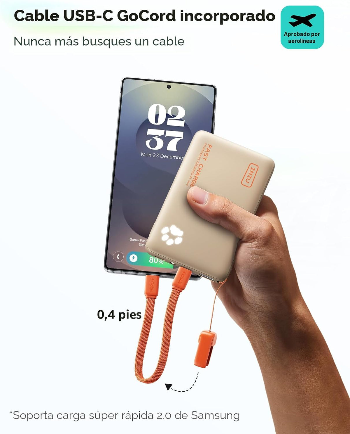 INIU 10000mAh 45W cargador portátil de carga rápida, banco de energ...