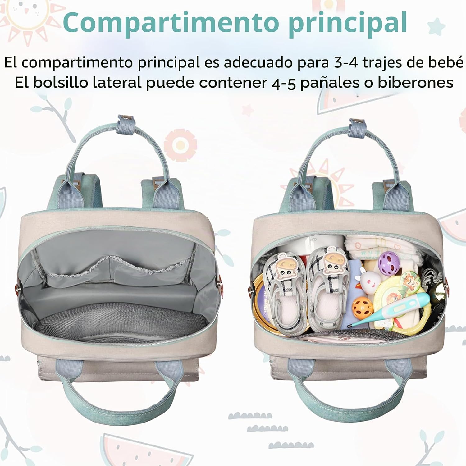Legestori Mochila para pañales, bolsa de pañales para bebé niña con...