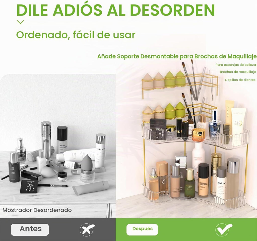 NATURE'S SOURCE Organizador de maquillaje para tocador, organiz...
