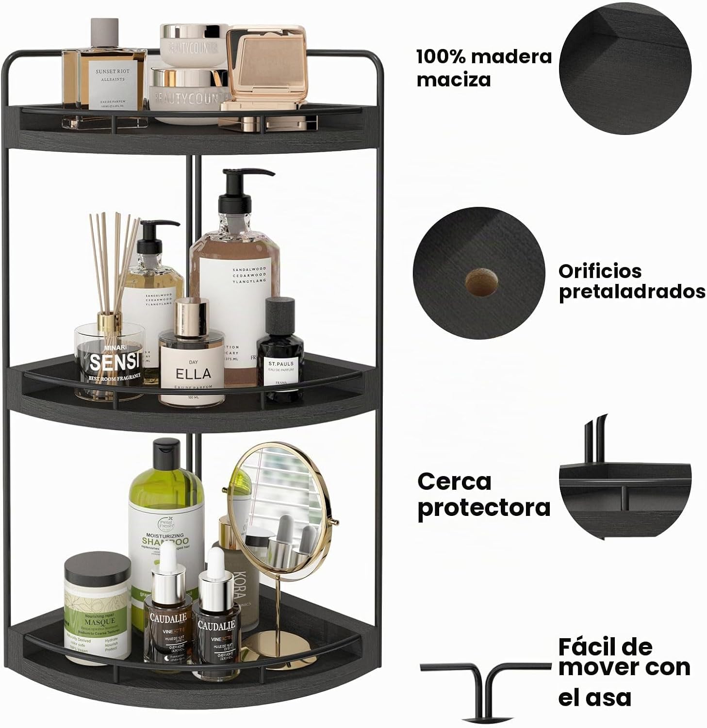 Fixwal Organizador de esquina para encimera de baño, organizador de...