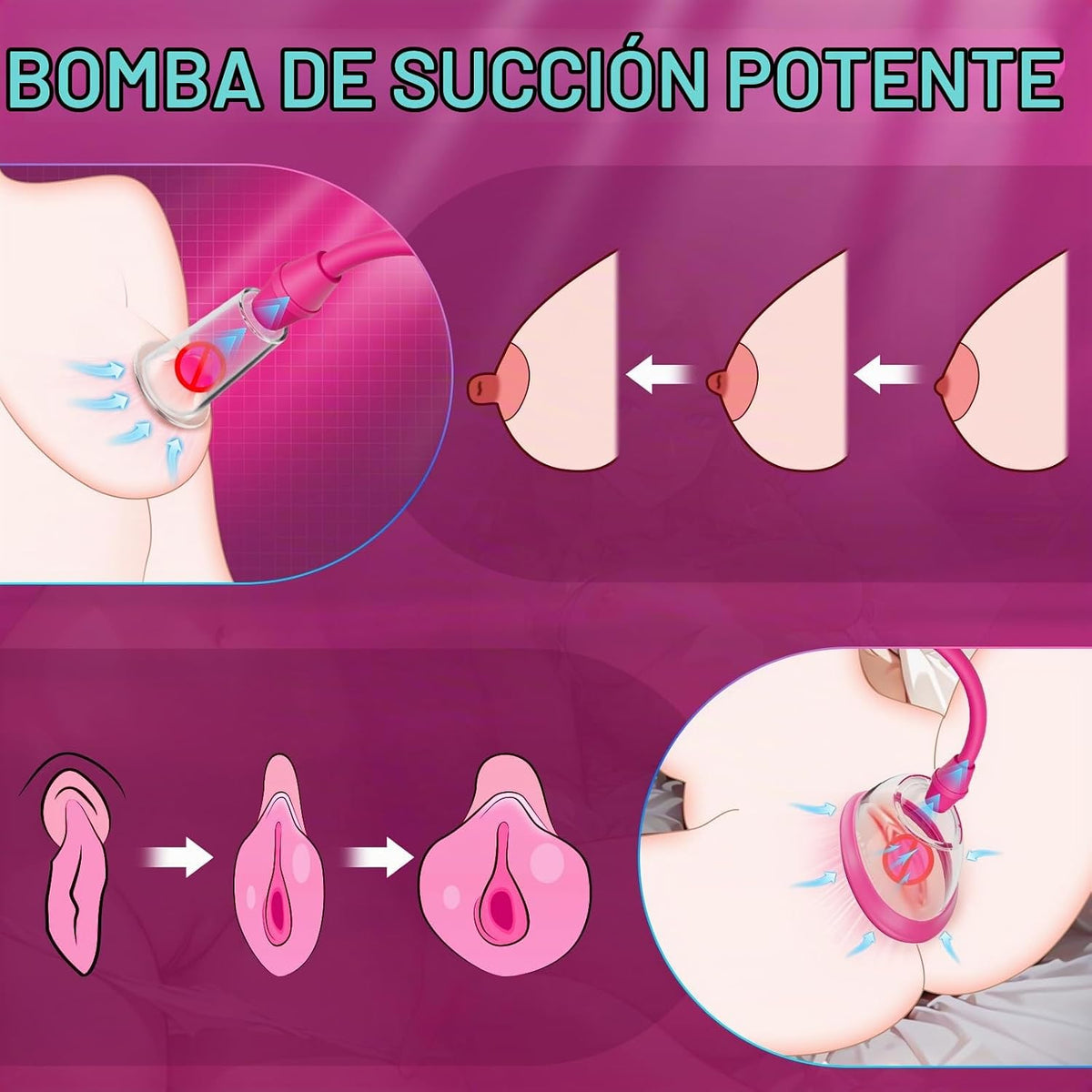 Juguetes sexuales para adultos Bomba de coño - Succionador de pezón...