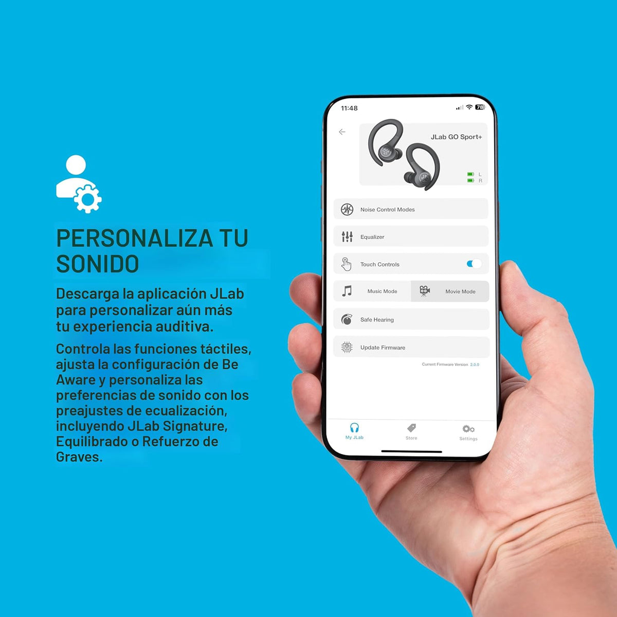 JLab, Go Sport+, auriculares de entrenamiento verdaderamente inalám...