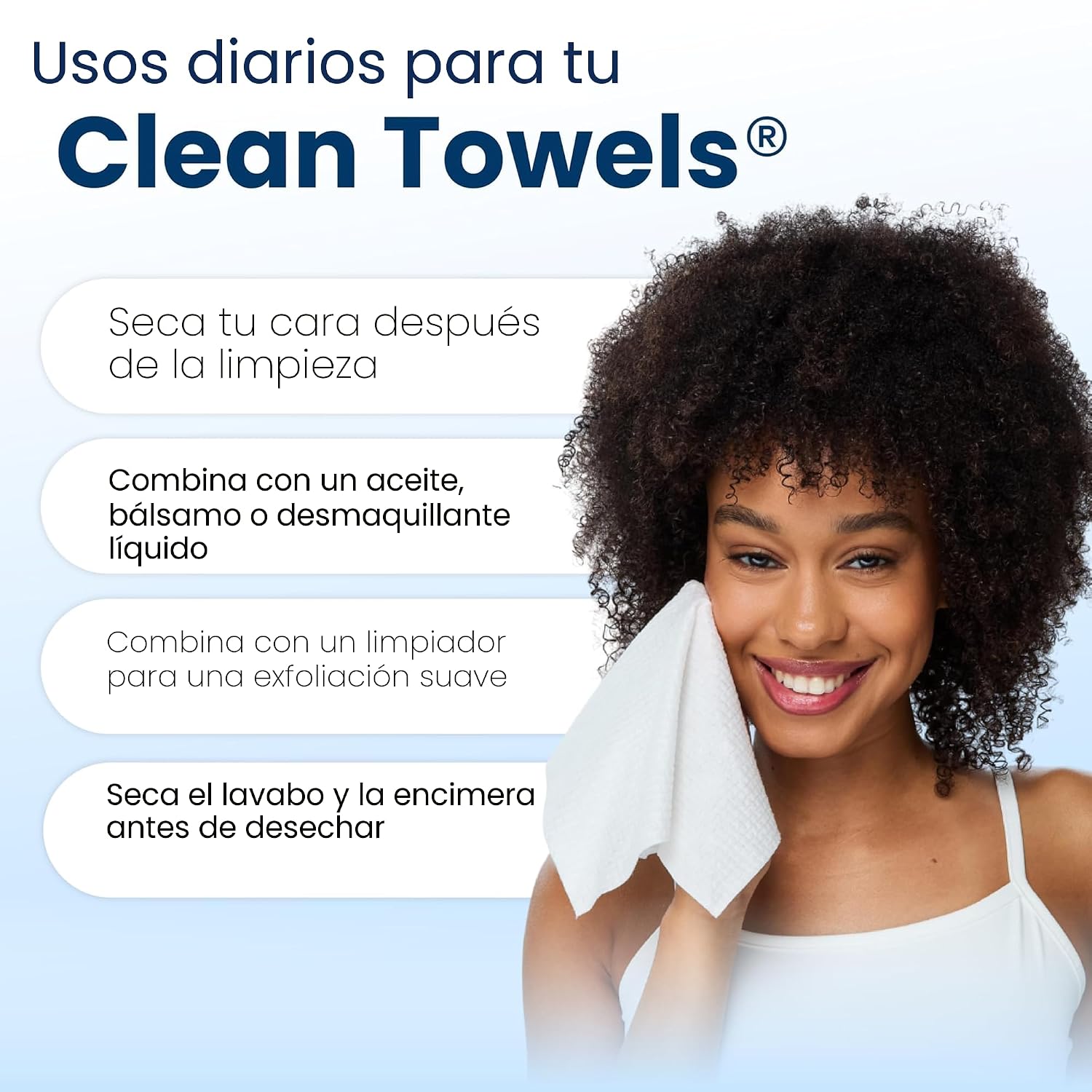 Clean Skin Club Clean Towels XL®, toalla facial 100% USDA Biobased,...