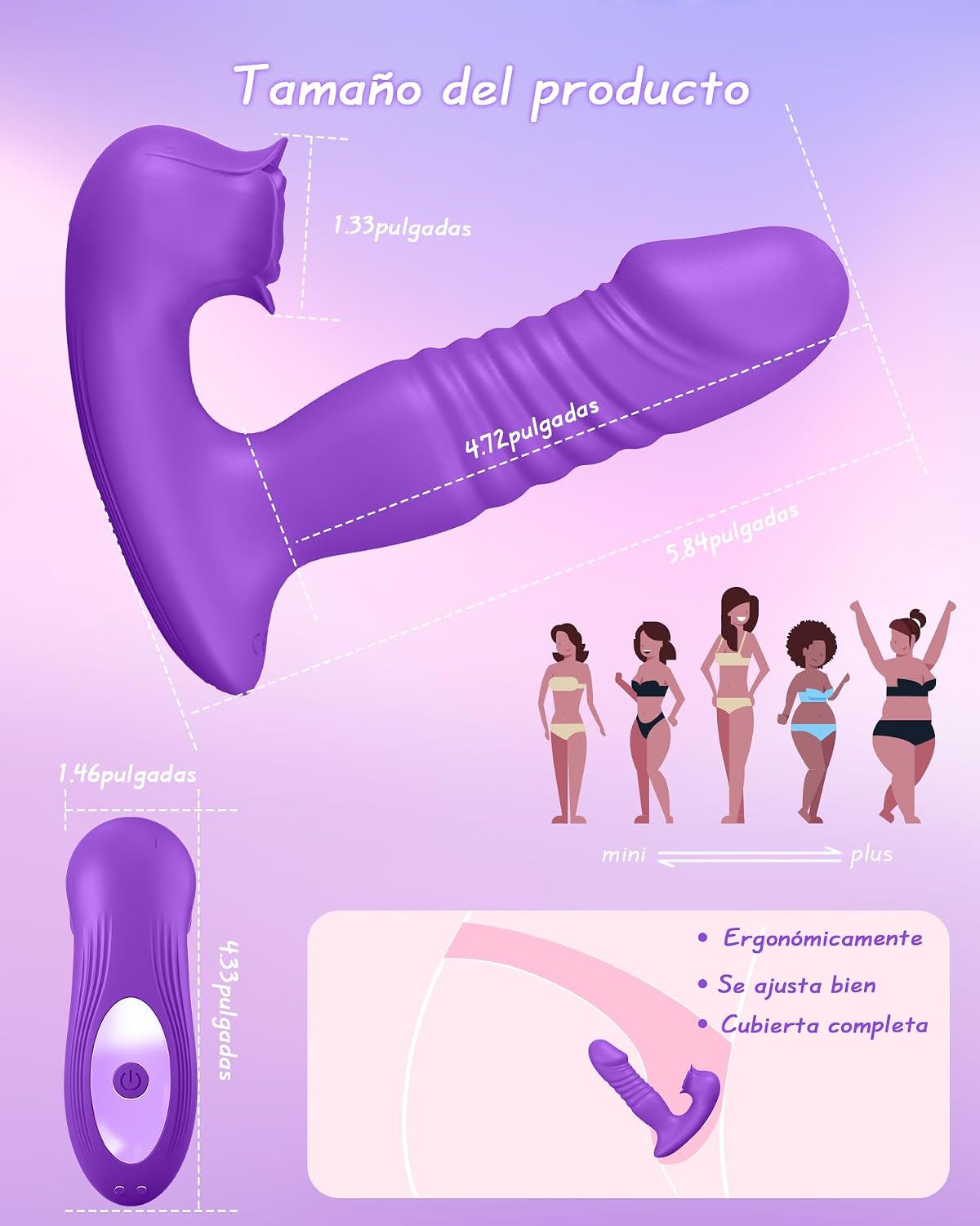 Juguetes sexuales de rosa para mujeres, vibrador de estimulación po...