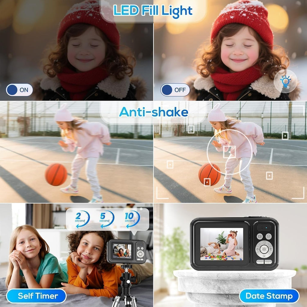Cámara digital para niños, 48MP FHD 1080P